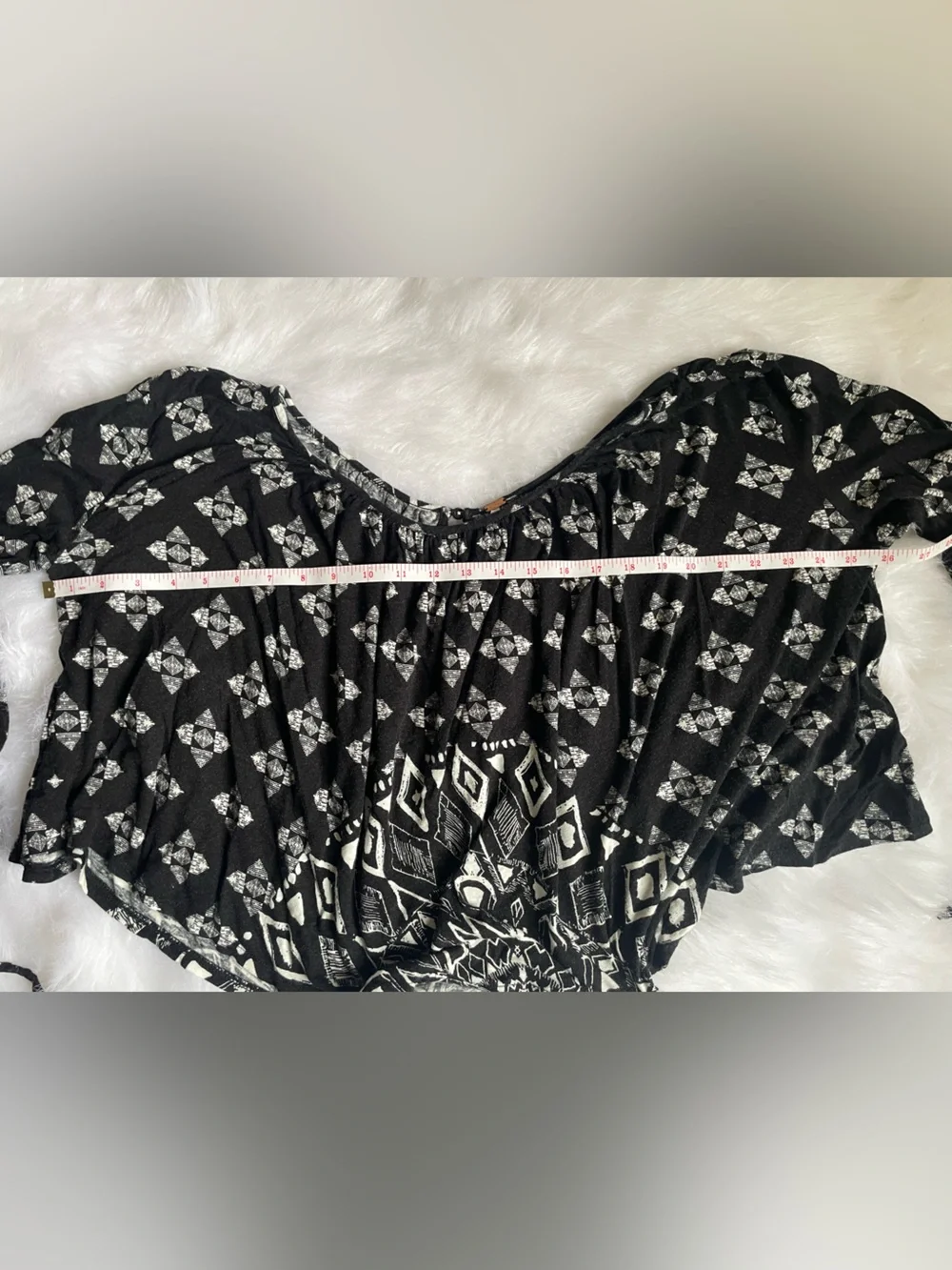 Free People Black and White Heathered Knit Top